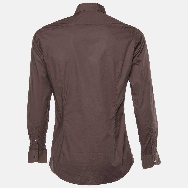 Pre Owned Fendi Brown Cotton Buttoned Up Shirt M