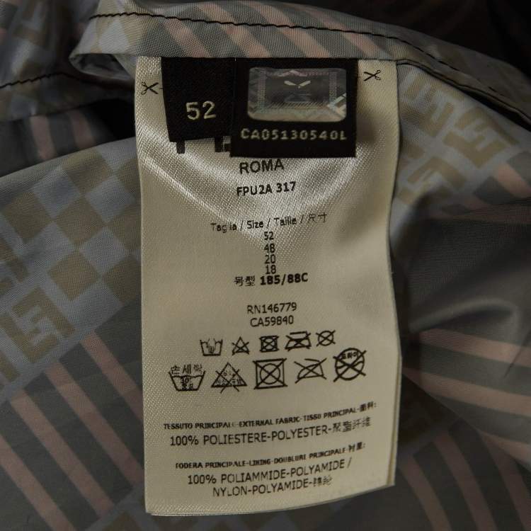 Pre Owned Fendi Multicolor FF Print Synthetic Hooded Jacket XL