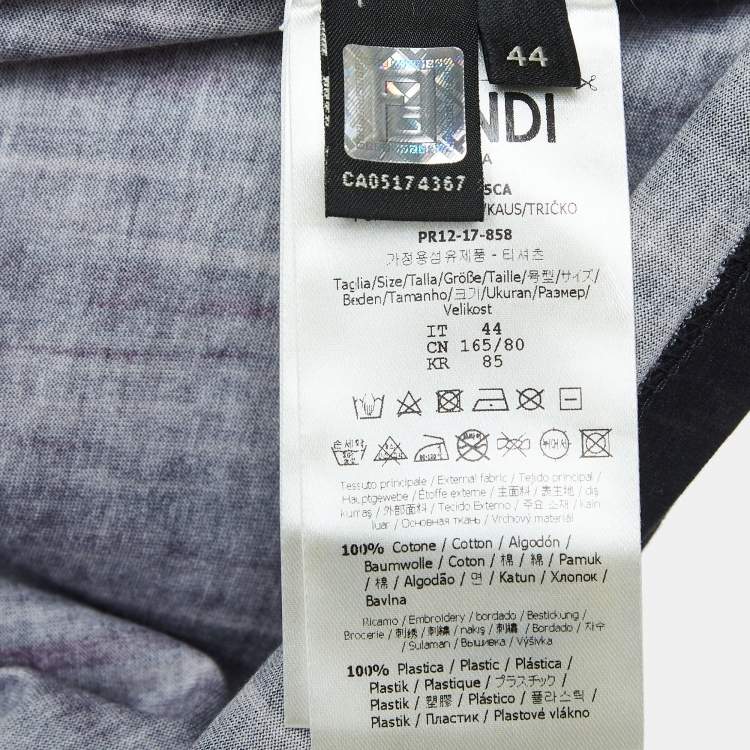 Pre Owned Fendi Black Monster Eyes Print Jersey T-Shirt XS