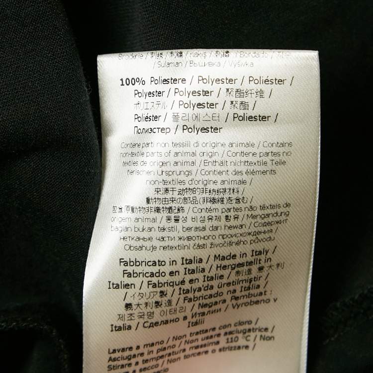 Pre Owned Fendi Black Zucca Applique Cotton Jersey Crewneck T-Shirt M