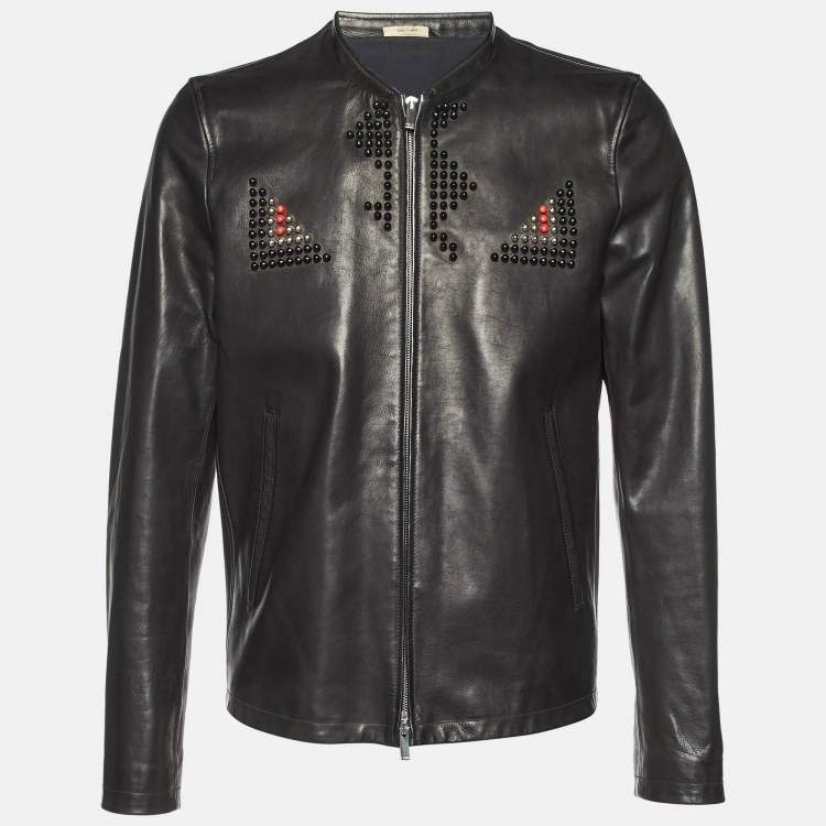 Fendi black leather jacket on sale