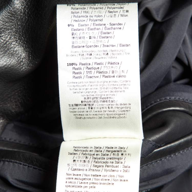 Pre Owned Fendi Black Leather Studded Biker Jacket L