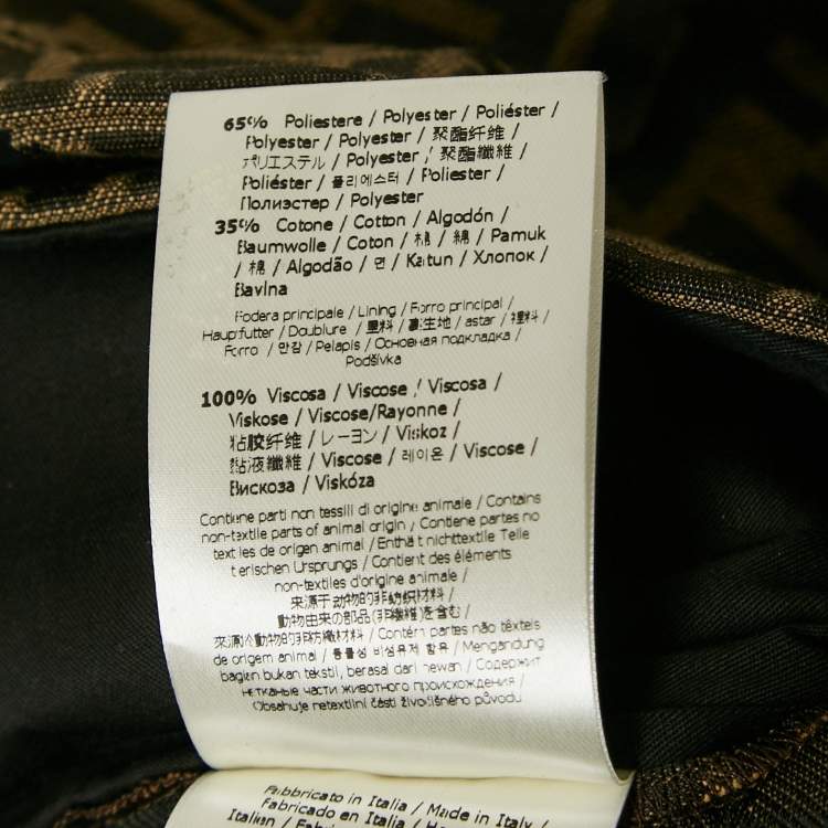 Pre Owned Fendi Brown Zucca Jacquard Cotton Blend Shorts S