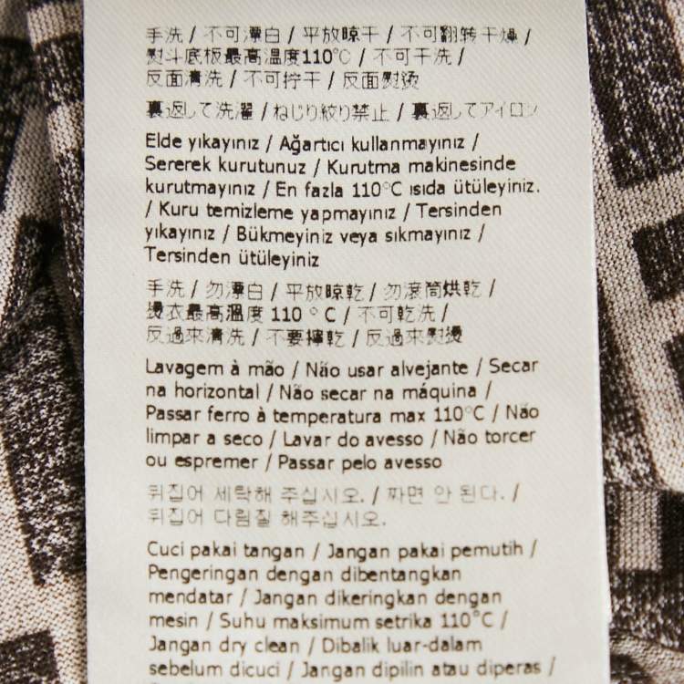 Pre Owned Fendi Brown Zucca Print Jersey Crewneck T-Shirt S