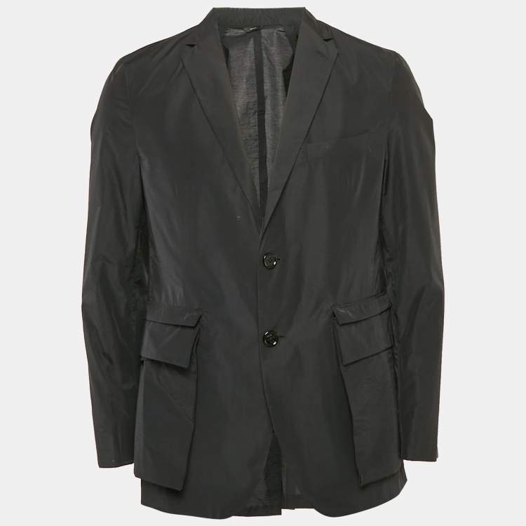 Pre Owned Fendi Black Cotton Detachable Pocket Single Breasted Blazer L