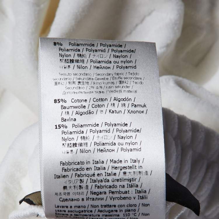 Pre Owned Fendi White FF Velour Cotton Shorts L