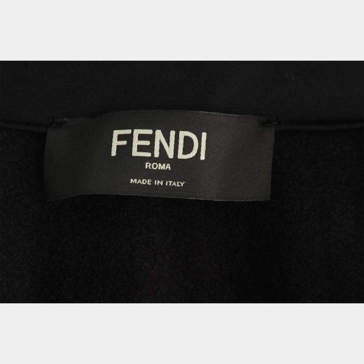 Pre Owned Fendi Black Nylon, Spandex Monster Zip-Up Jacket XXS