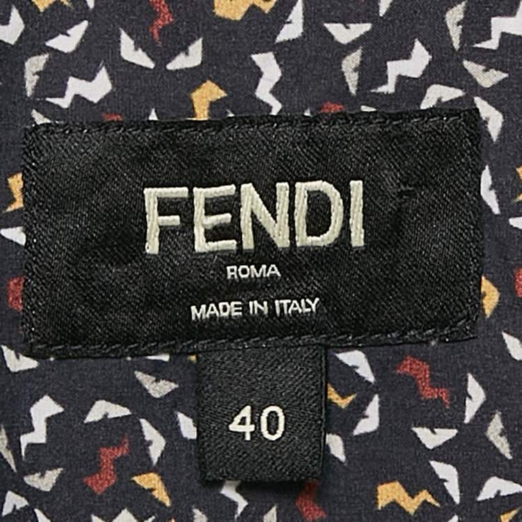 Pre Owned Fendi Multicolor Printed Cotton Button Front Shirt M