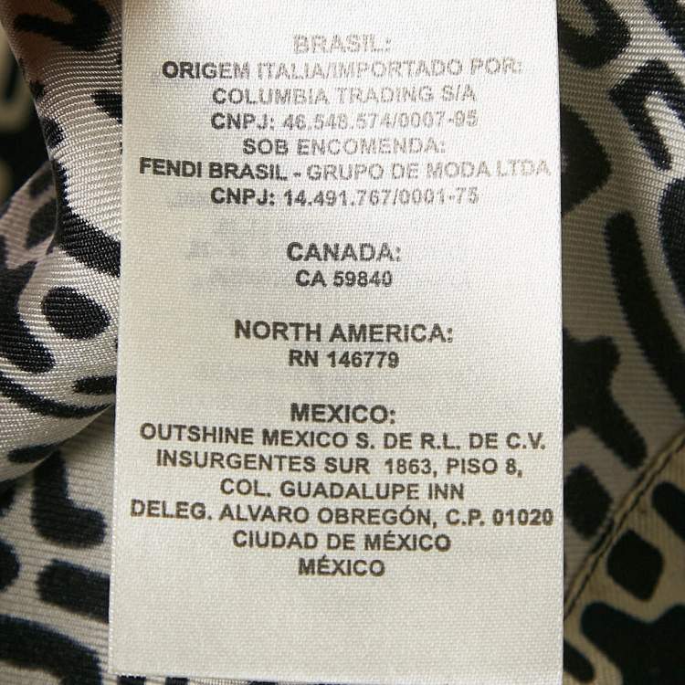 مملوكة مسبقًا Fendi Black Printed Silk Crew Neck T-Shirt M