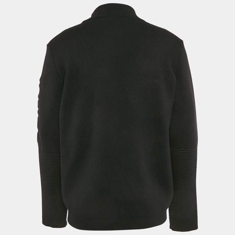 Pre Owned Fendi Black Wool Knit Mock Neck Pullover L