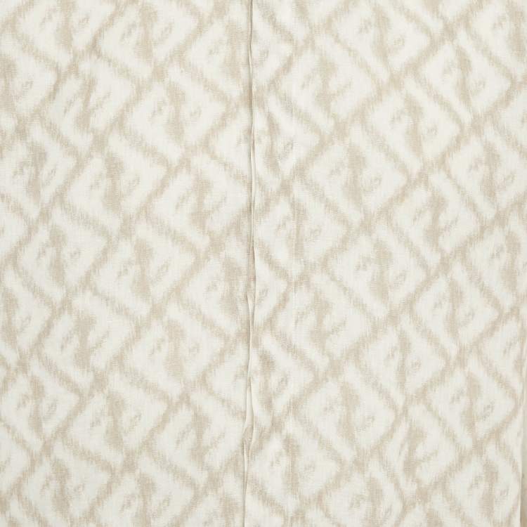 Pre Owned Fendi White Print Linen Shirt and Shorts Set S/M