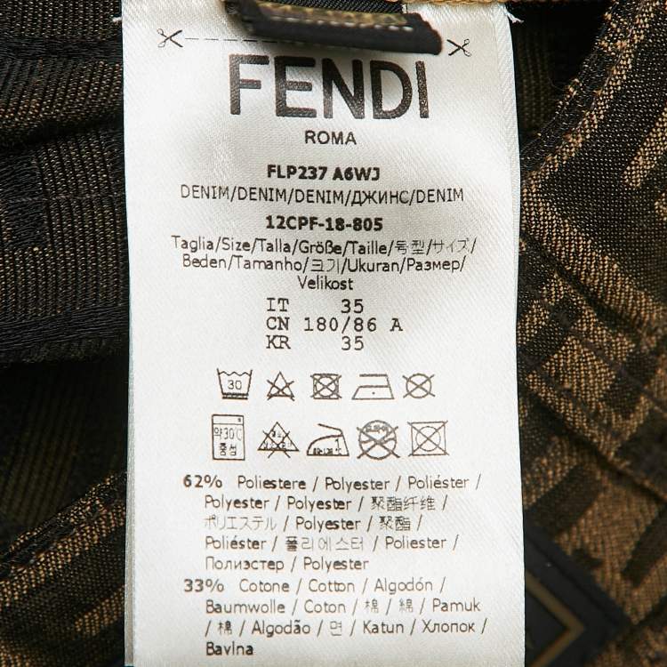 Pre Owned Fendi Brown Zucca Jacquard Jeans L Waist 34"