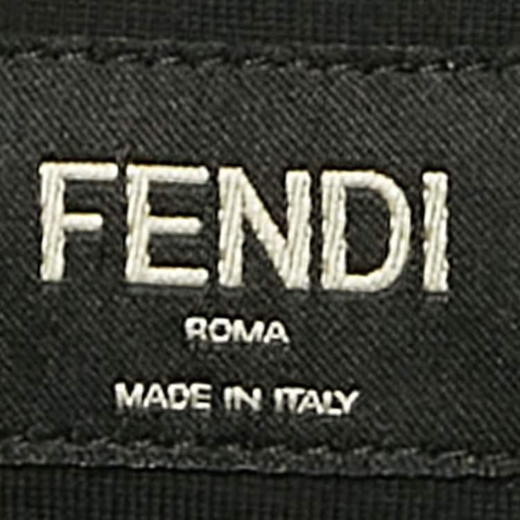 Pre Owned Fendi Black Embroidered Jersey Crewneck T-Shirt XL