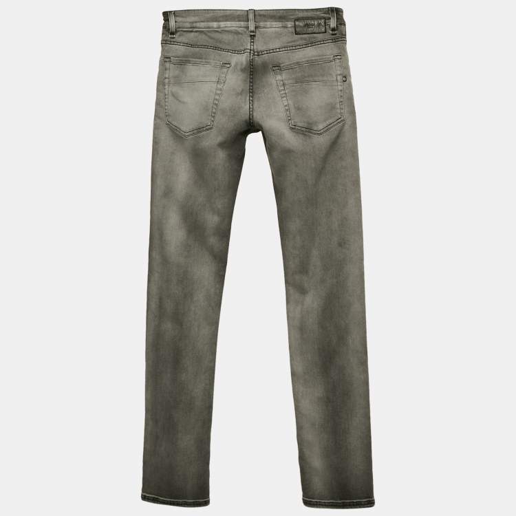 Pre Owned Fendi Grey Washed Denim Slim Fit Jeans S/Waist 31"