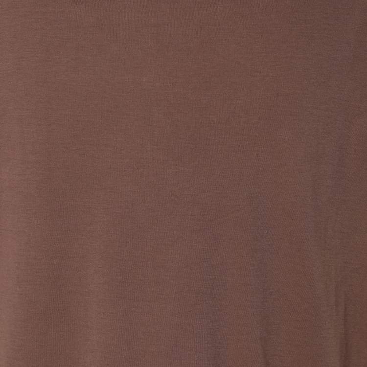 Pre Owned Fendi Brown Jersey Crew Neck T-Shirt L