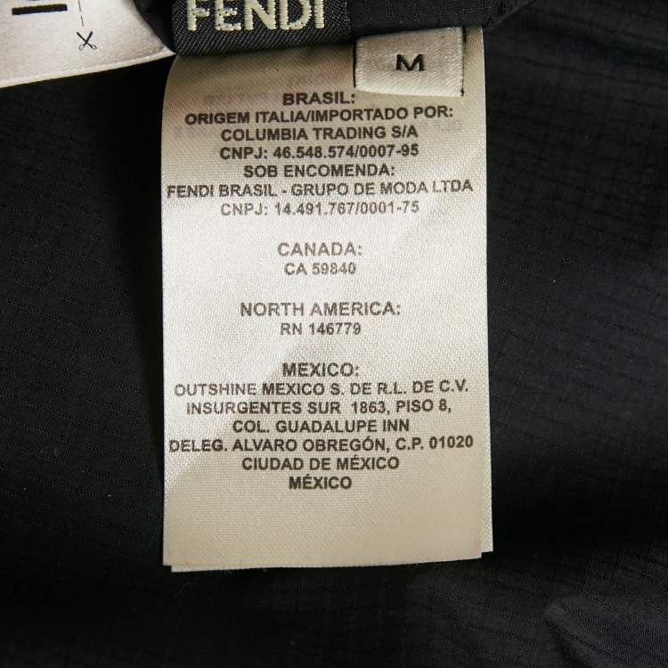 Pre Owned Fendi Black Forever Fendi Synthetic K-Way Reversible Jacket M