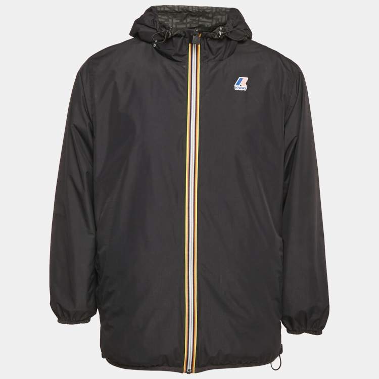 Pre Owned Fendi Black Forever Fendi Synthetic K-Way Reversible Jacket M
