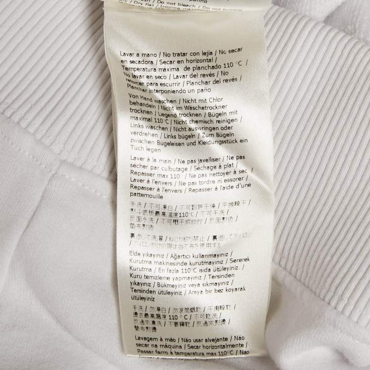 Pre Owned Fendi White FF Print Cotton Knit Hoodie S