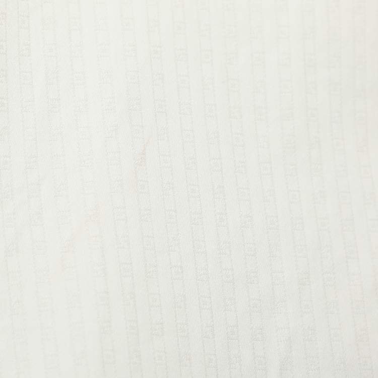 Pre Owned Fendi Cream FF Pattern Cotton Long Sleeve Shirt XS