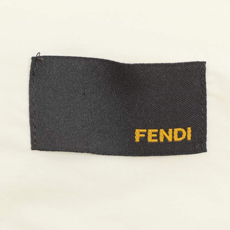 Pre Owned Fendi Cream FF Pattern Cotton Long Sleeve Shirt XS