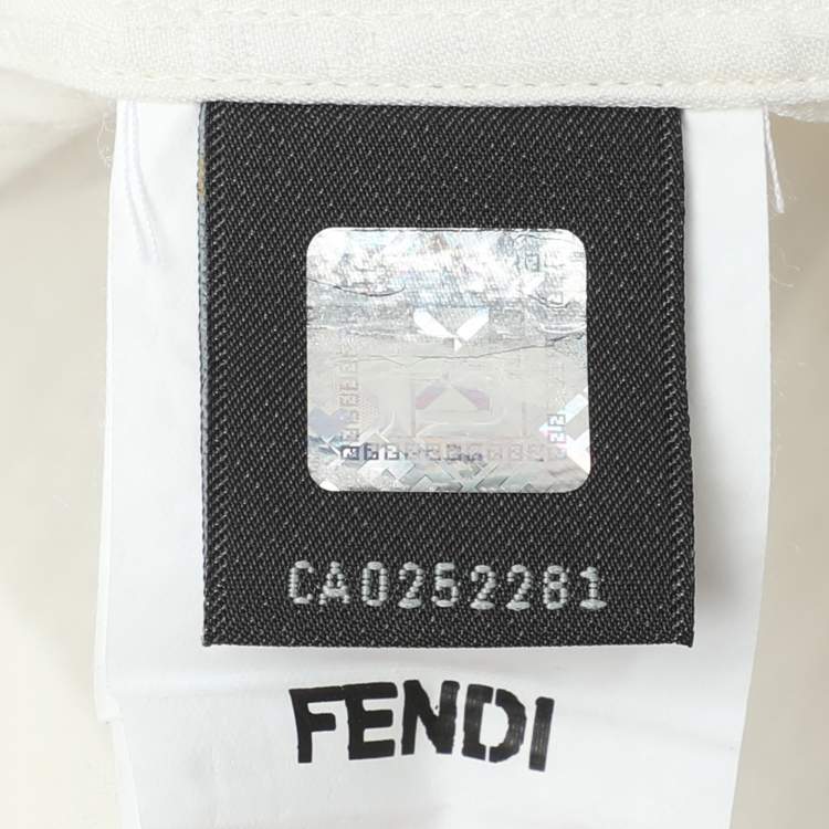 Pre Owned Fendi Cream FF Pattern Cotton Long Sleeve Shirt XS