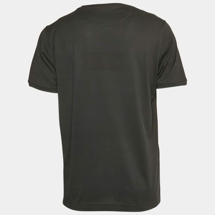 Pre Owned Fendi Black FF Applique Jersey T-Shirt XL
