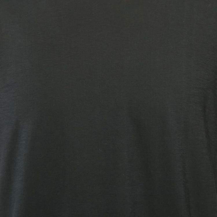 Pre Owned Fendi Black FF Sleeve Applique Jersey Layered T-Shirt L