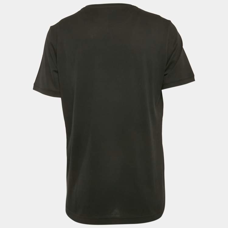 Pre Owned Fendi Black Monster Eyes Embroidered Jersey T-Shirt XL