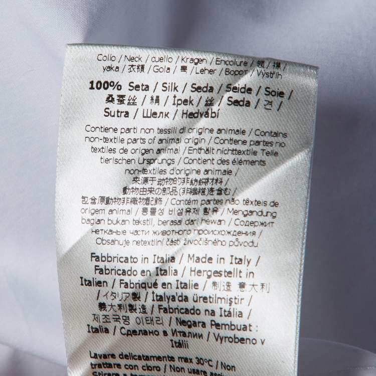 Pre Owned Fendi White Cotton FF Collar Slim Fit Shirt L 