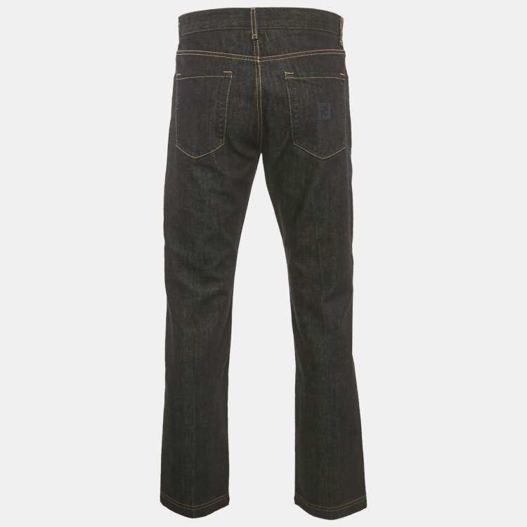 Pre Owned Fendi Navy Blue Denim Regular Fit Jeans L Waist 34"