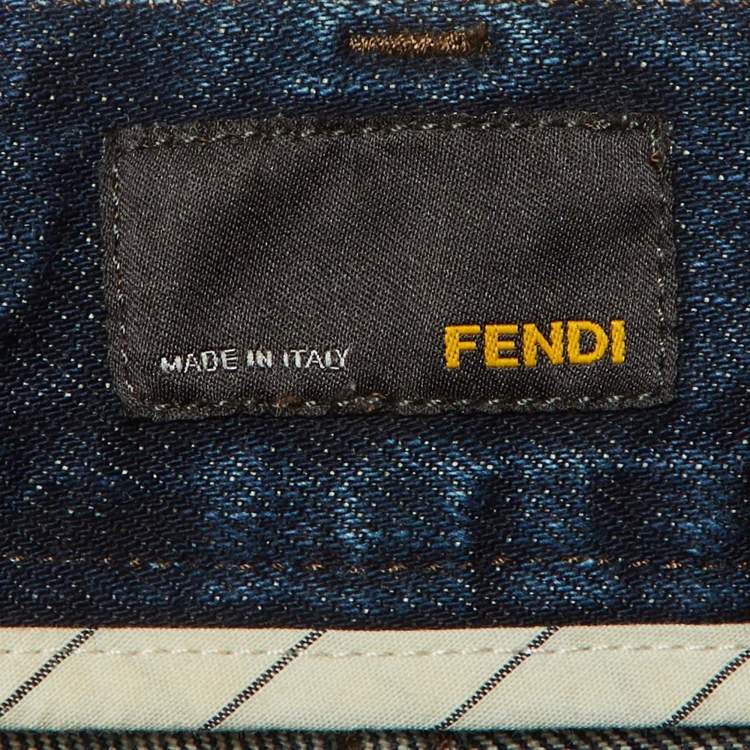 Pre Owned Fendi Navy Blue Denim Regular Jeans M Waist 34" 