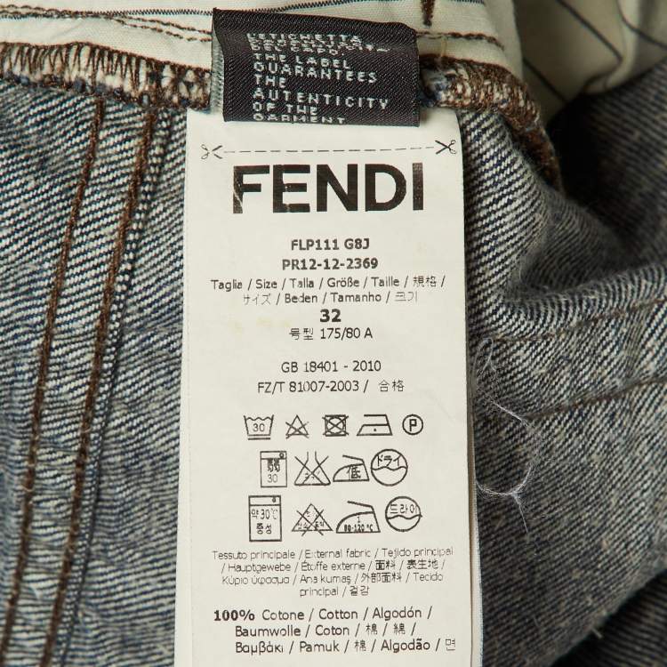 Pre Owned Fendi Navy Blue Denim Regular Jeans M Waist 34" 