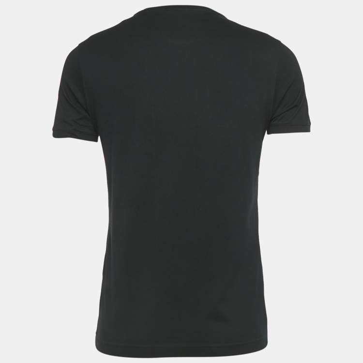 Pre Owned Fendi Black Monster Bug Zipper Detail Cotton T-Shirt M