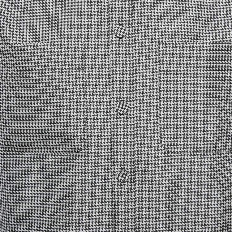Pre Owned Fendi Black/White FF Houndstooth Synthetic Reversible Jacket L