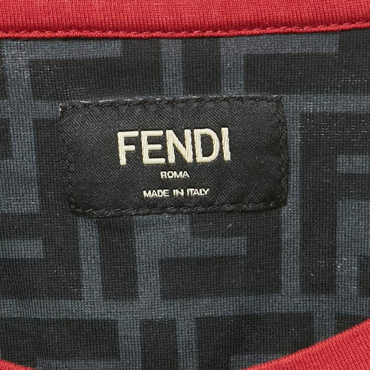 Pre Owned Fendi Green FF Print Cotton T-Shirt M