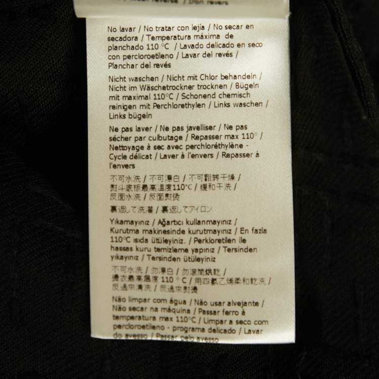 Pre Owned Fendi Black FF Embroidered Linen Short Sleeve Shirt XL