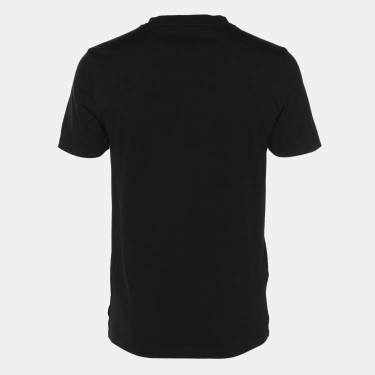 Pre Owned Fendi Black Cotton Monster Eye Patch Detail Crewneck T-Shirt S