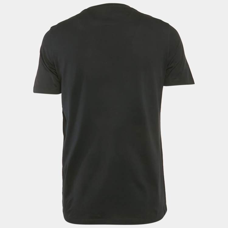 مملوكة مسبقًا Fendi Black Frog & Butterfleyes Cotton Crew Neck T-Shirt M
