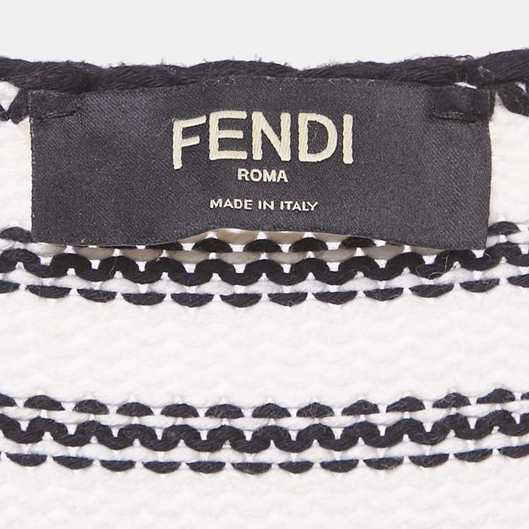 Pre Owned Fendi Multicolor Striped Knit Sweatshirt  M