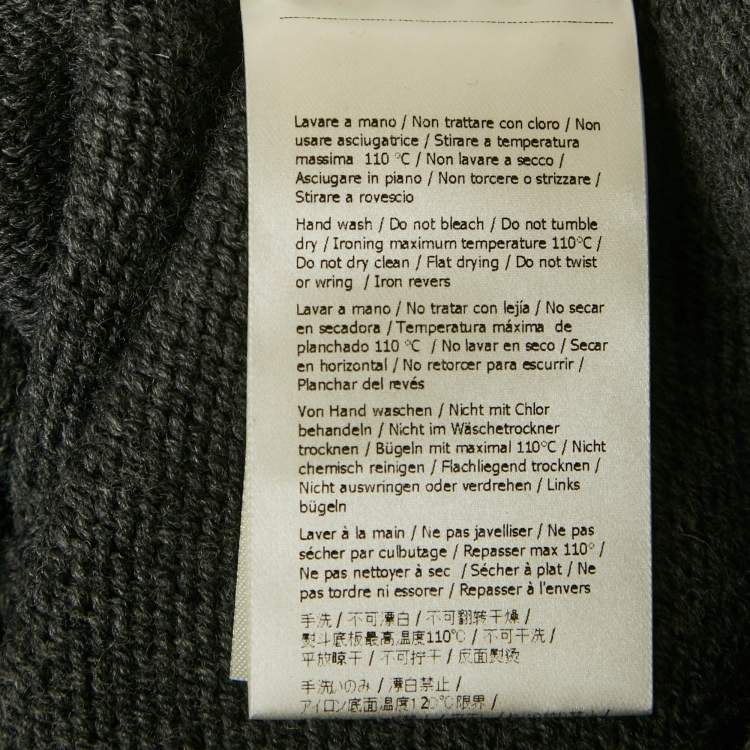 Pre Owned Fendi Grey Bulb Embossed Rib Knit Crewneck Sweater L