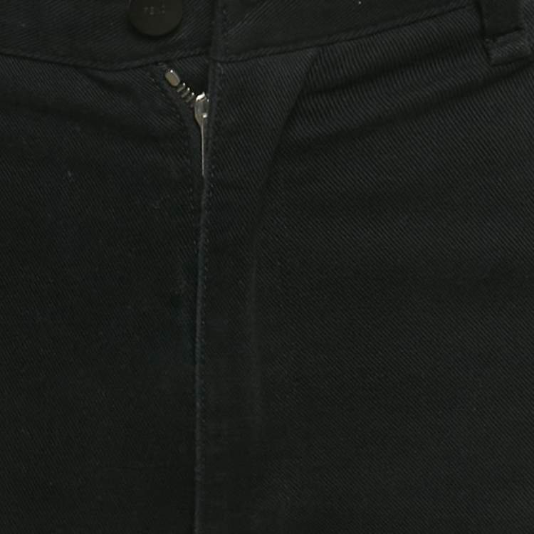 Pre Owned بنطلون جينز فيندي رقعة شعار FF على الدينيم الأسود مقاس صغير / عرض الخصر 31 بوصة