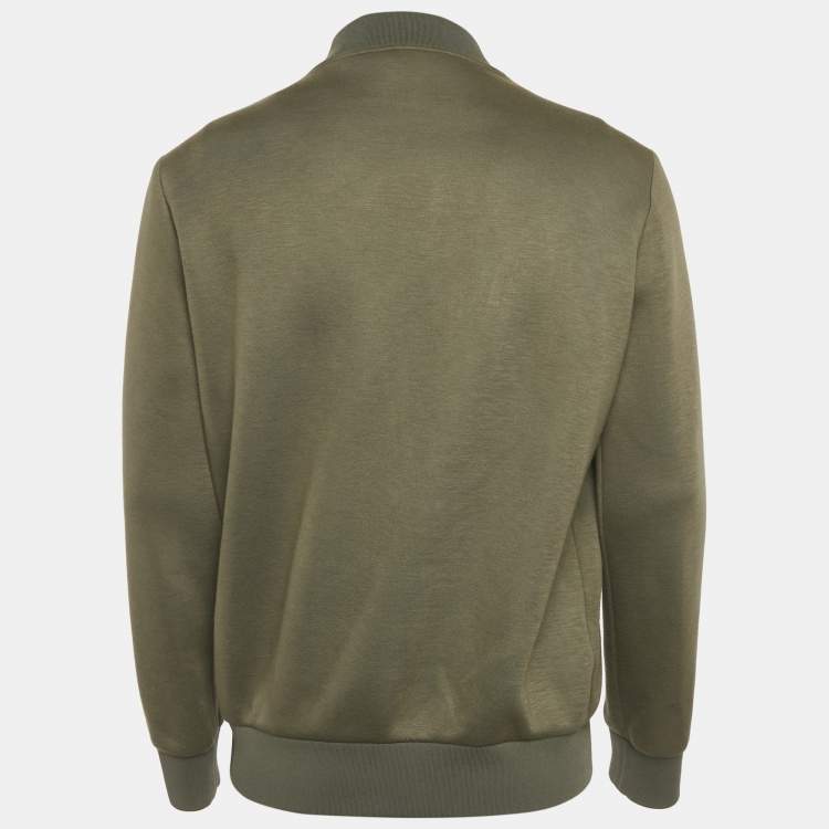 مملوكة مسبقًا Fendi Green Monster Eyes Neoprene Zip-Up Jacket L