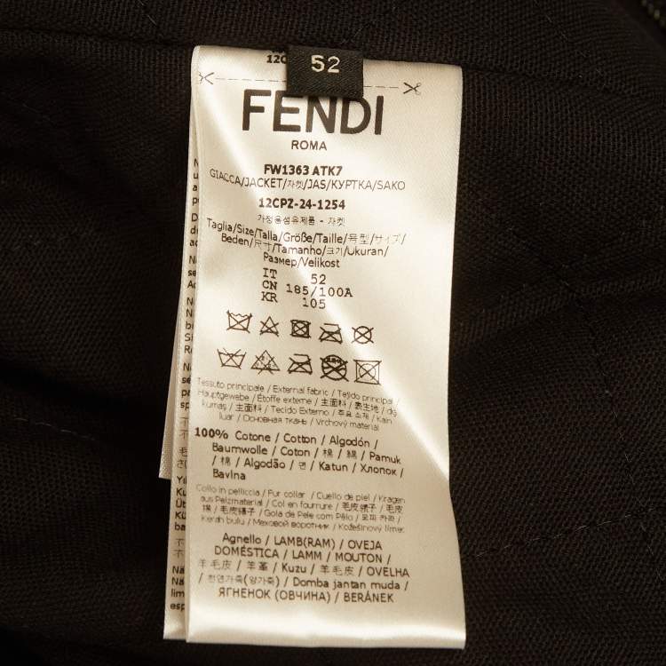 Pre Owned Fendi Blue Shearling Trim Denim Jacket XL