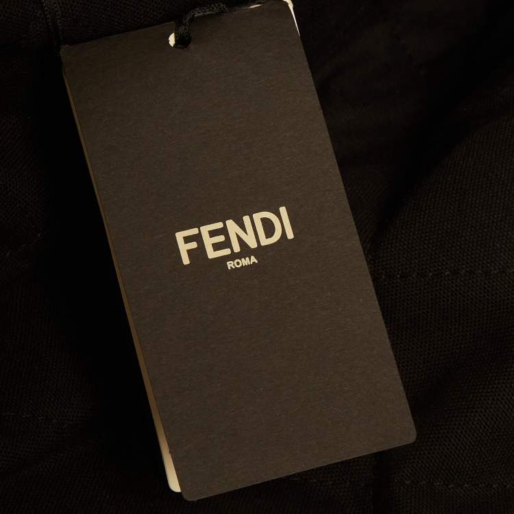 Pre Owned Fendi Blue Shearling Trim Denim Jacket XL