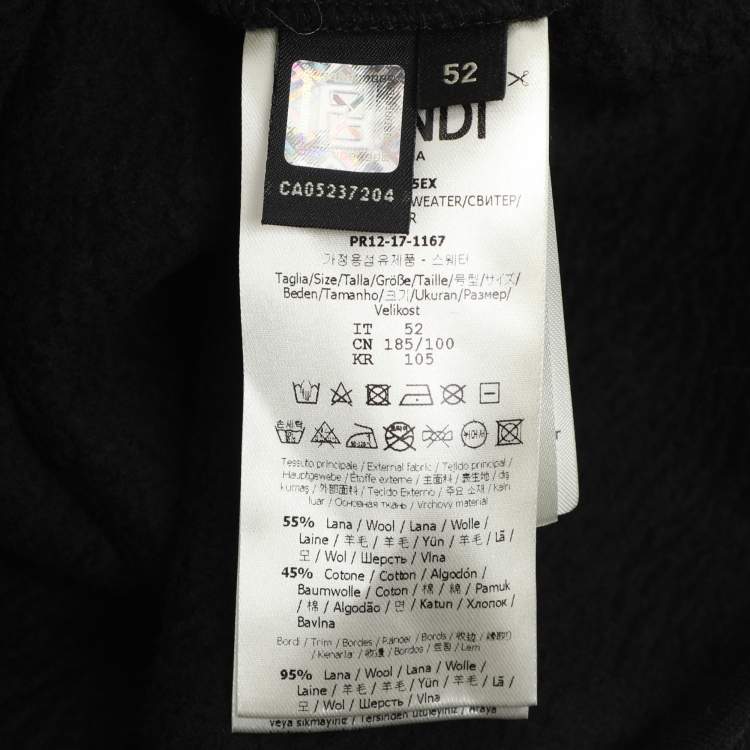 Pre Owned Fendi x Karl Lagerfeld Black Knit Sweatshirt XL