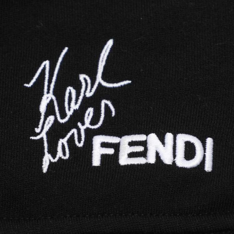 Pre Owned Fendi x Karl Lagerfeld Black Knit Sweatshirt XL
