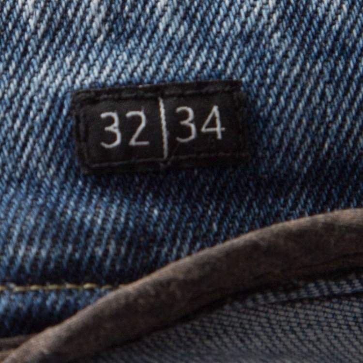 Pre Owned Fendi Indigo Light Wash Faded Effect Denim Straight Fit Jeans M