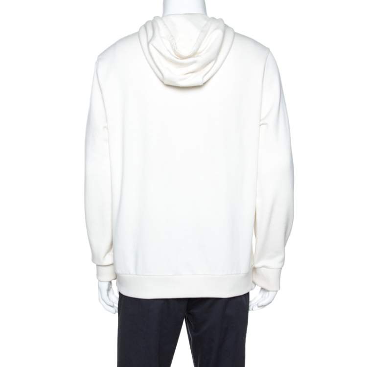 Pre Owned Fendi Off White Bad Bugs Eye Applique Knit Hoodie L