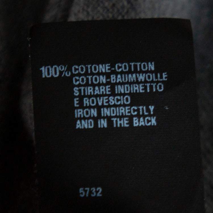 Pre Owned Fendi Grey Cotton Selleria Long Sleeve Polo T-Shirt XXL