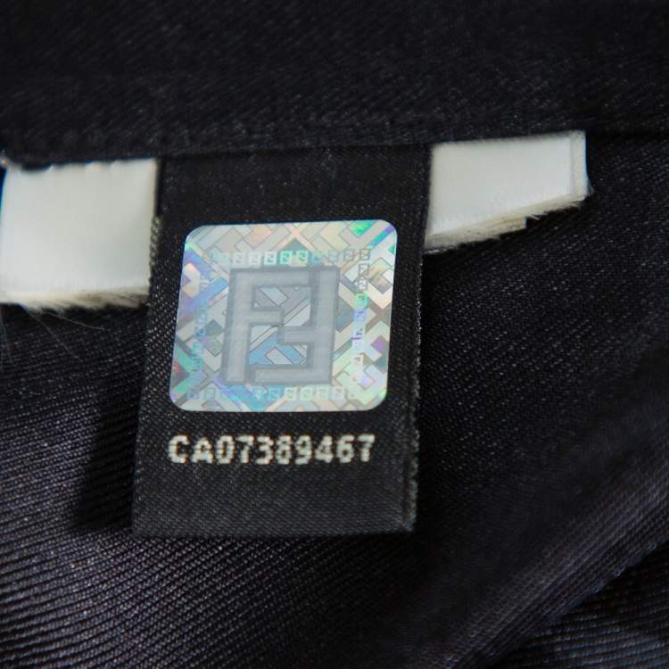 Pre Owned Fendi Black Zucca Gradient Printed Silk Short Sleeve Shirt XL 